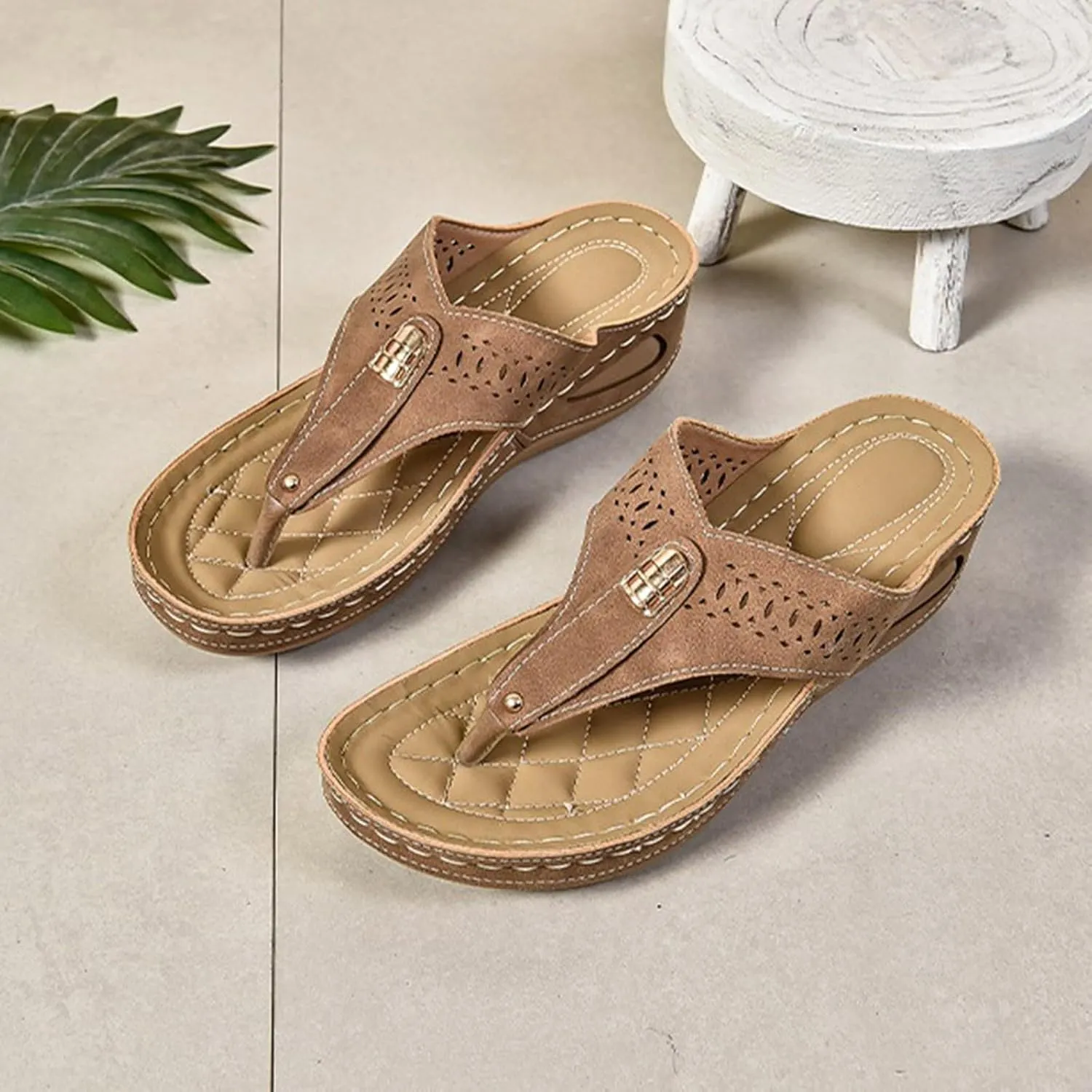 Womens Avylays Orthopedic Sandals,Breathable Mesh Hollow Sports Sandals,Orthopedic Flip-Flops Summer Casual Sandals with Non-Slip Sole,Rhinestones Wedge Heel Thick-Soled Slippers Women