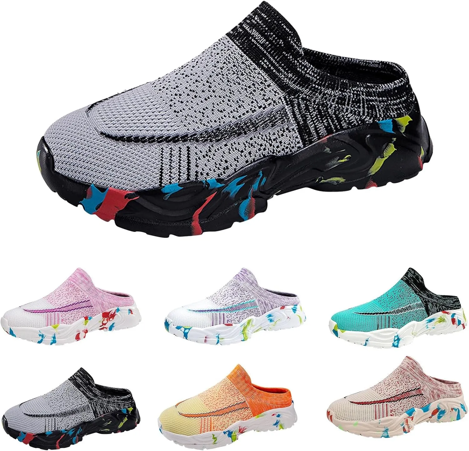 Women's Backless Slip on Mesh Sneakers Shoes Walking Shoes Women Walking Casual Dress Shoes Women Shoes Sneakers Red Tennis Shoe White Loafers