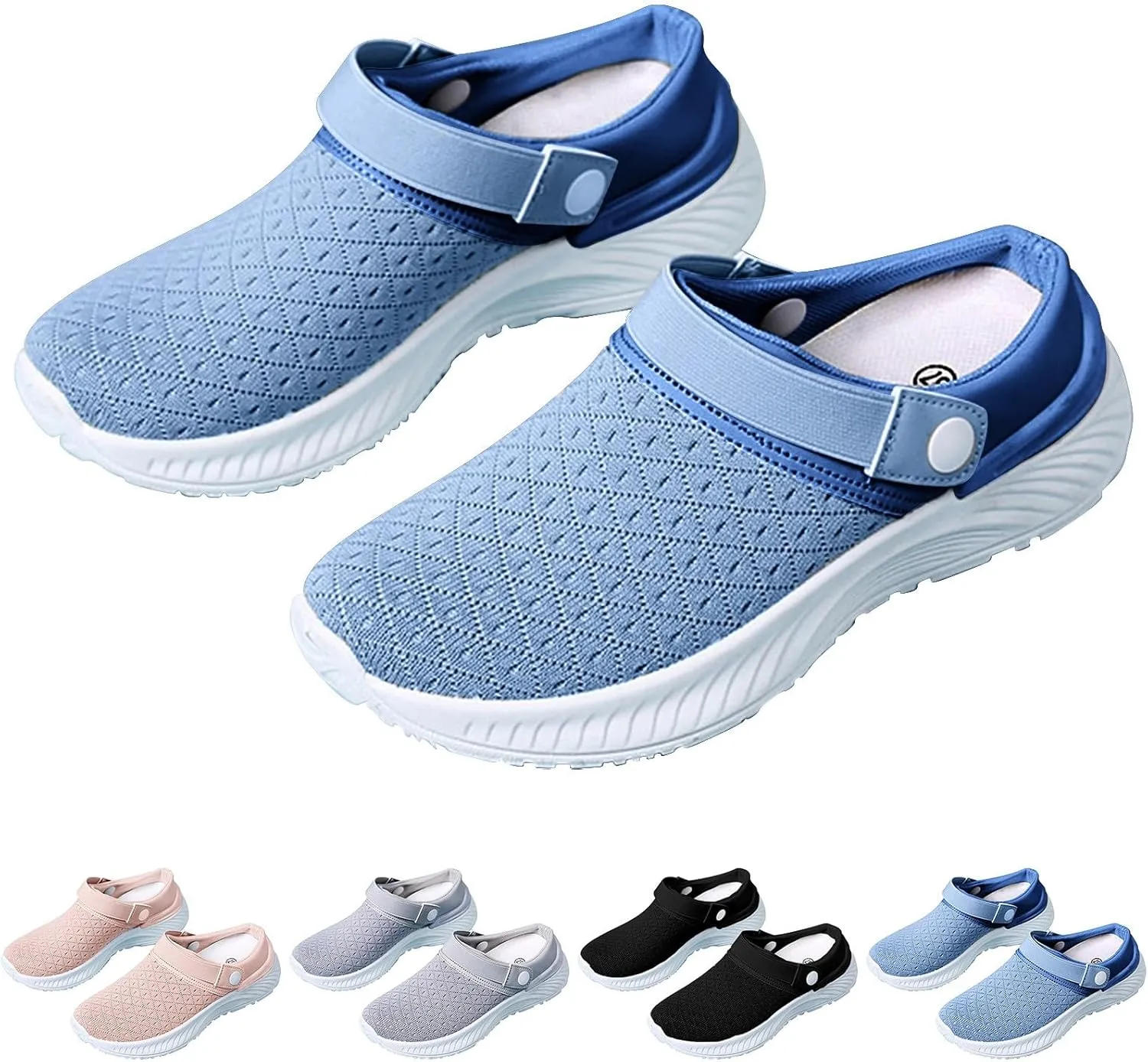 Womens Backless Sneakers Mesh Slip-on Mule Shoes Walking Shoes Women Boots Casual Shoes High Top Sneakers White Tennis Shoe Cross Trainer Shoe