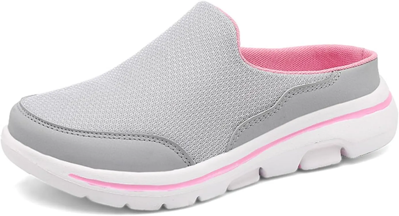 Women's Backless Walking Sneakers Summer Slip-on Mule Shoes Closed Toe Slip On Mesh Breathable Slippers Comfort Lightweight Casual Soft Soles Shoes Going Out Sports Outdoor Trendy Footwear