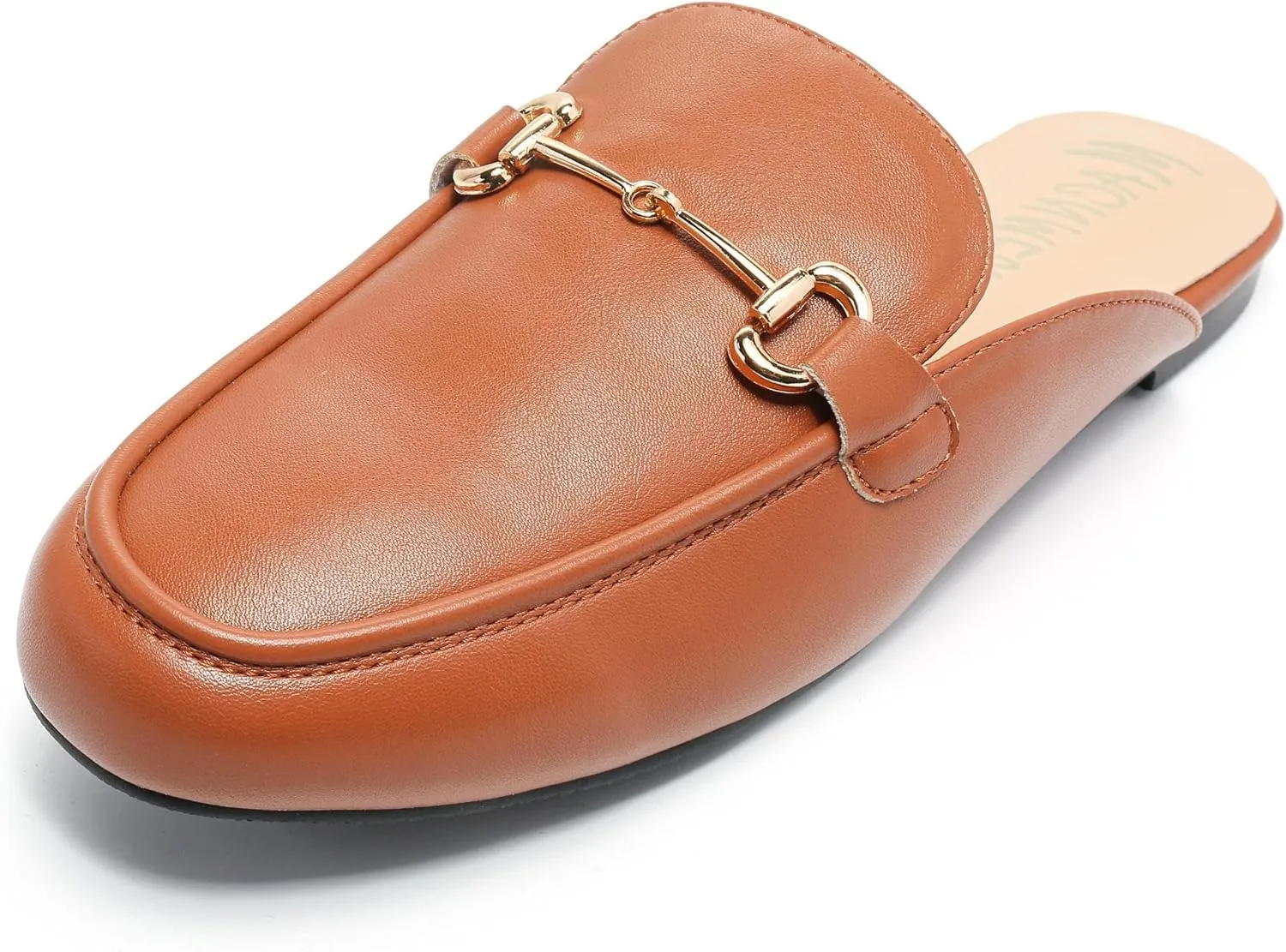 Women's Black Mules: Round Toe, Backless, Slides, Comfortable, Metal Buckle