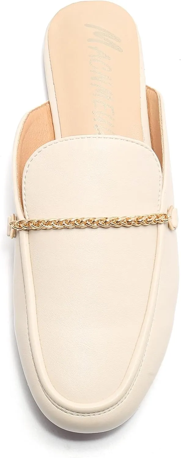 Women's Black Mules: Round Toe, Backless, Slides, Comfortable, Metal Buckle
