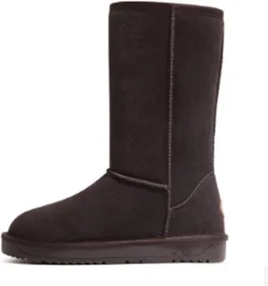 Womens Boots Genuine leather women's winter high boots High cowhide snow boots Plush flat bottomed warm boots.