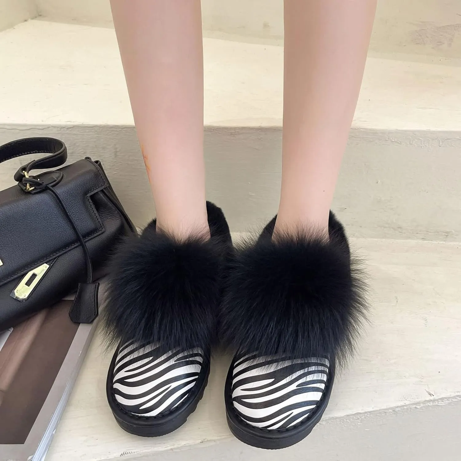Womens Boots Winter Plush Platform Warm Dress Soft Casual Boots Women Flats Designer Fur Ankle Snow Boots