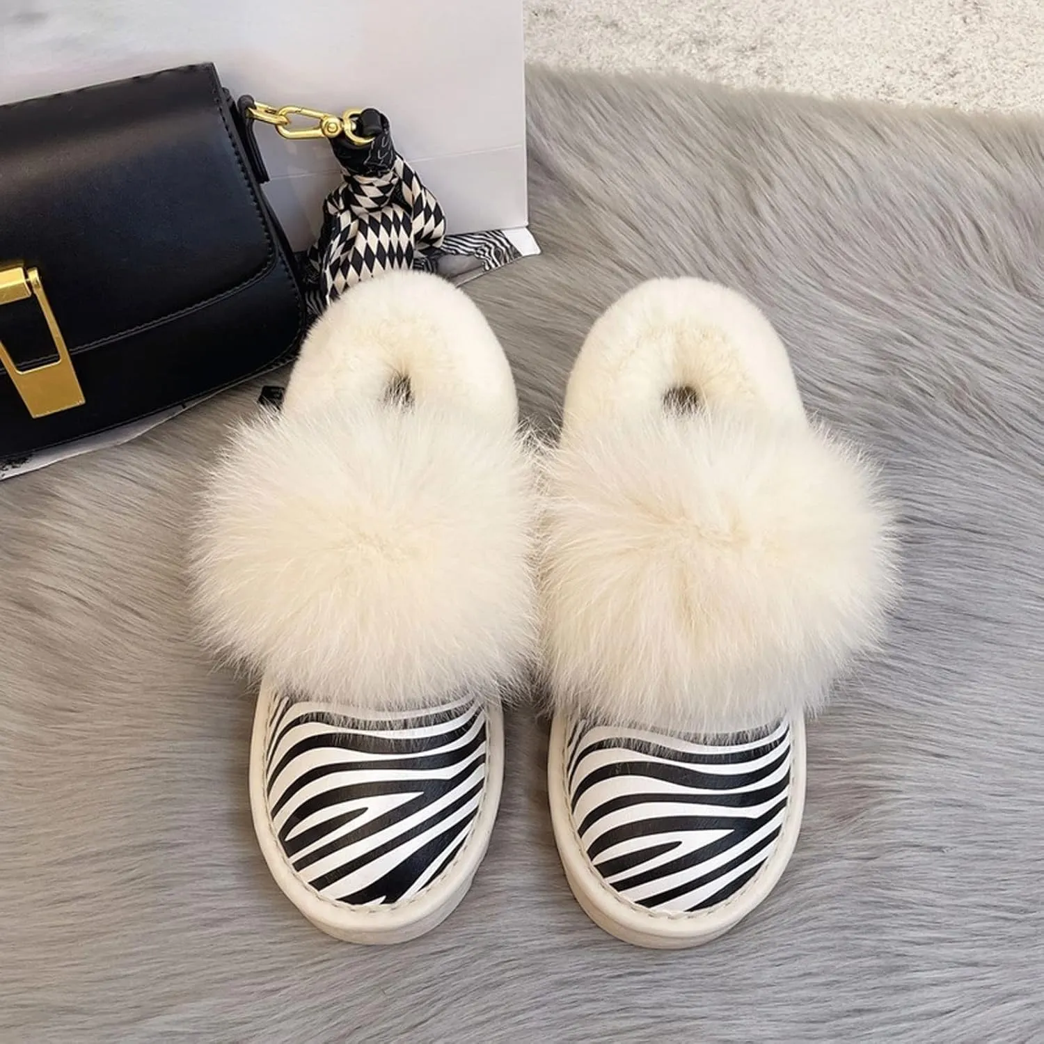 Womens Boots Winter Plush Platform Warm Dress Soft Casual Boots Women Flats Designer Fur Ankle Snow Boots