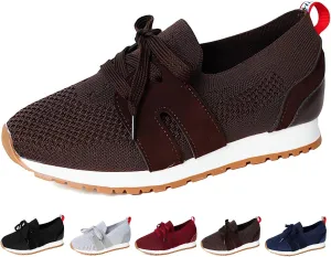 Women's Breathable Flying Woven Sneakers Orthopedic Slip on Go Walking Shoes Comfortable Non Slip Tennis Work Gym Running Memory Foam Arch Shoes