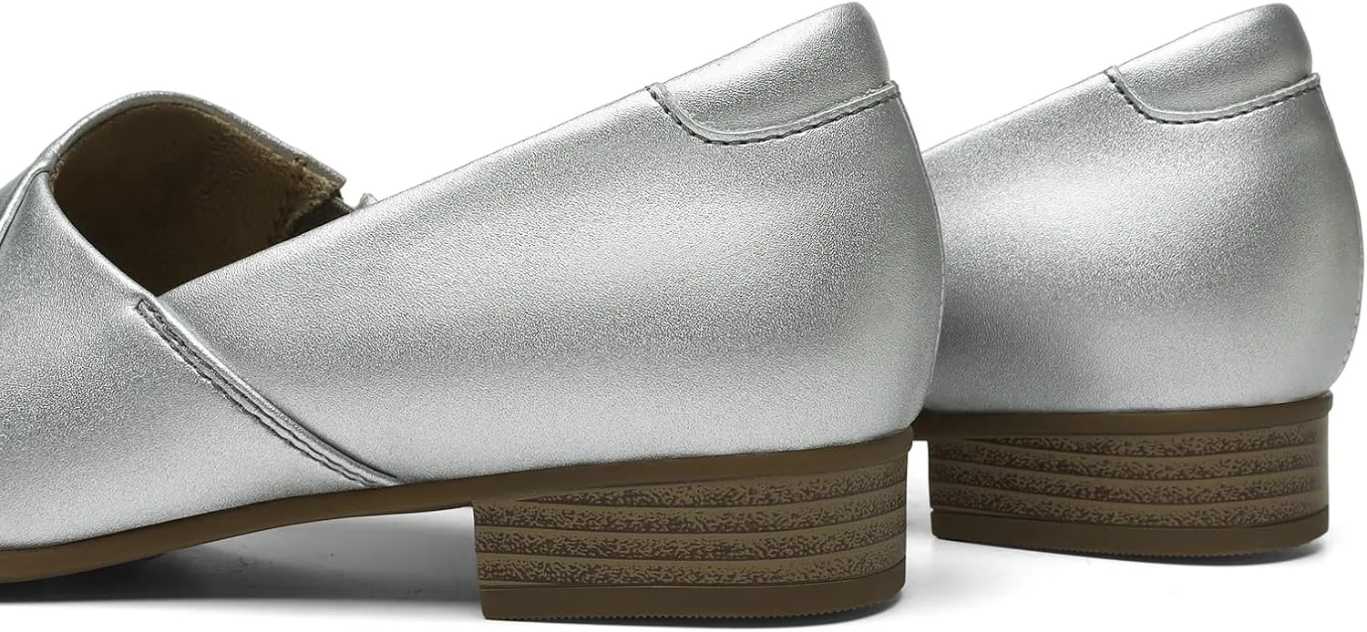 Women's Classic Comfort Dress Shoes Casual Leather Loafers Flats Cute Versatile Slip-Ons Everyday Work Shoes