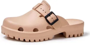 Womens Clogs, Slip on Garden Clog Shoes, Breathable Beach Sandals Adjustable Buckle Arch Support Platform Slides Indoor Outdoor Water Shoes