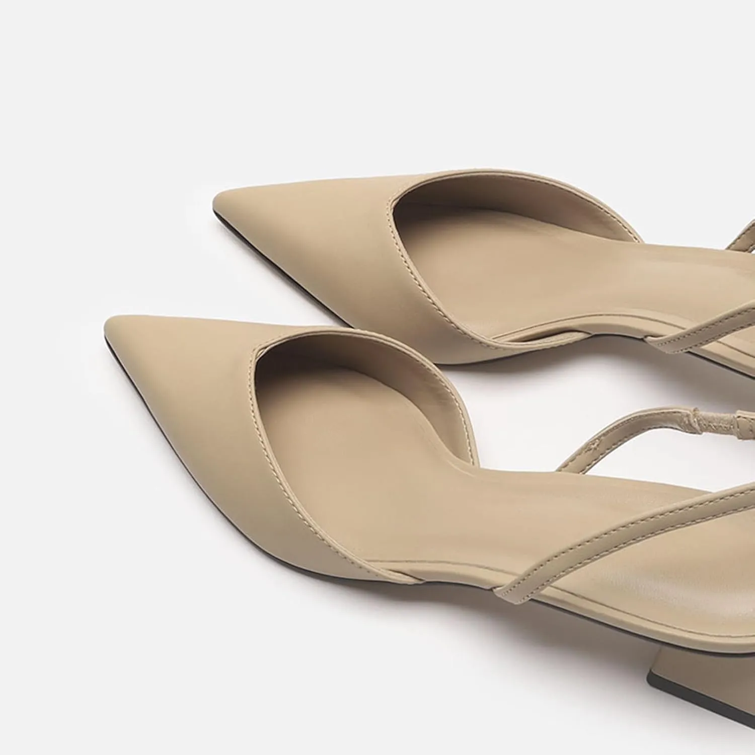 Women's Closed Pointed Toe Mules Sandal,Slingback Slip On Wedding Dress Pumps Fashion Chunky Heels Dress Shoes