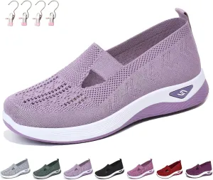 Women's Comfortable Breathable Knitted Sneakers,Zapatos Ortopédicos para Mujer, Orthopedic Walking Soft Shoes Arch Support