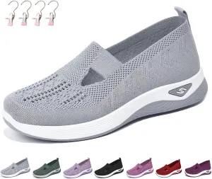 Women's Comfortable Breathable Knitted Sneakers,Zapatos Ortopédicos para Mujer, Orthopedic Walking Soft Shoes Arch Support