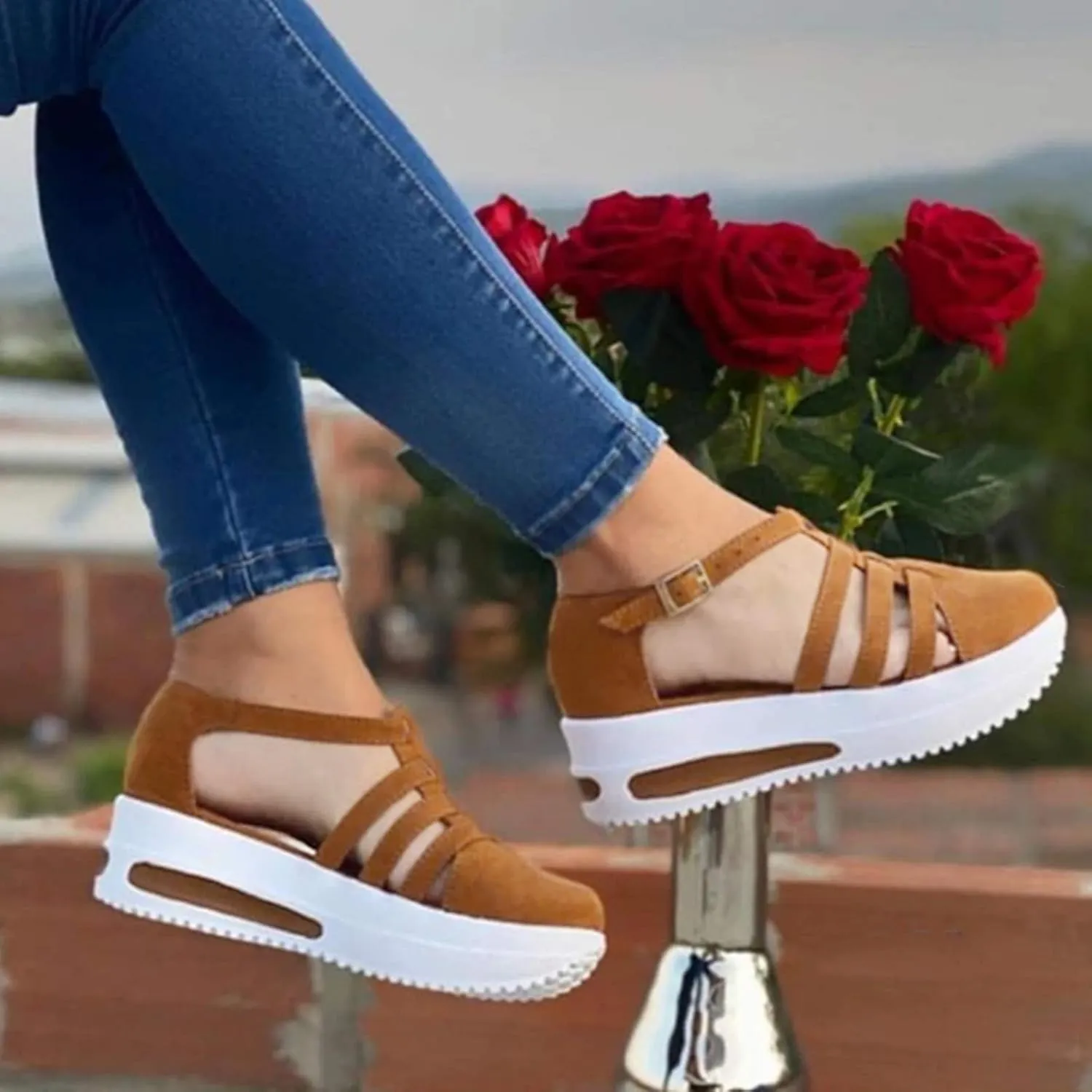 Women's Comfortable Sandals Dressy Brown Sandals for Women 2025 Casual Summer Shoes Casual Dressy