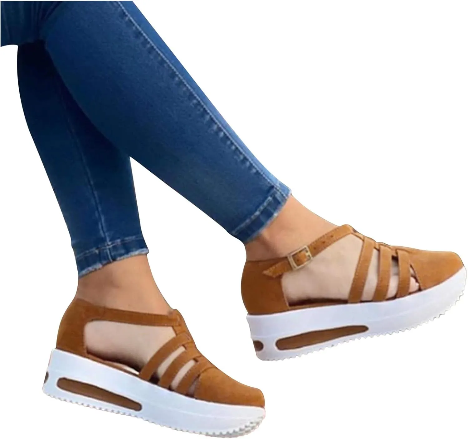 Women's Comfortable Sandals Dressy Brown Sandals for Women 2025 Casual Summer Shoes Casual Dressy