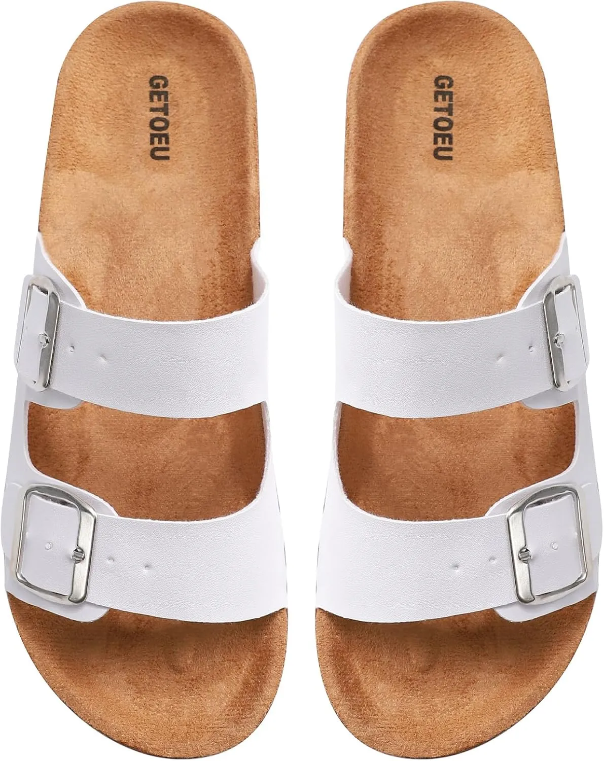 Women's Cork Sandals Comfortable Adjustable Buckle Strap Cork Footbed Arch Support Casual Ease of Wear Outdoor Slide Sandals