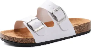 Women's Cork Sandals Comfortable Adjustable Buckle Strap Cork Footbed Arch Support Casual Ease of Wear Outdoor Slide Sandals