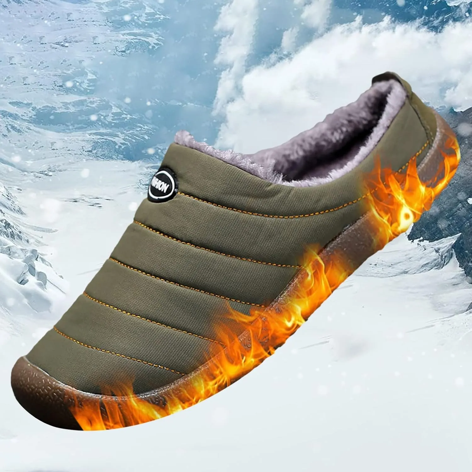 Women's Cotton Slippers Plus Velvet Warm Household Boots Soft Flat Soled Snow Boots Lightweight Winter Boots