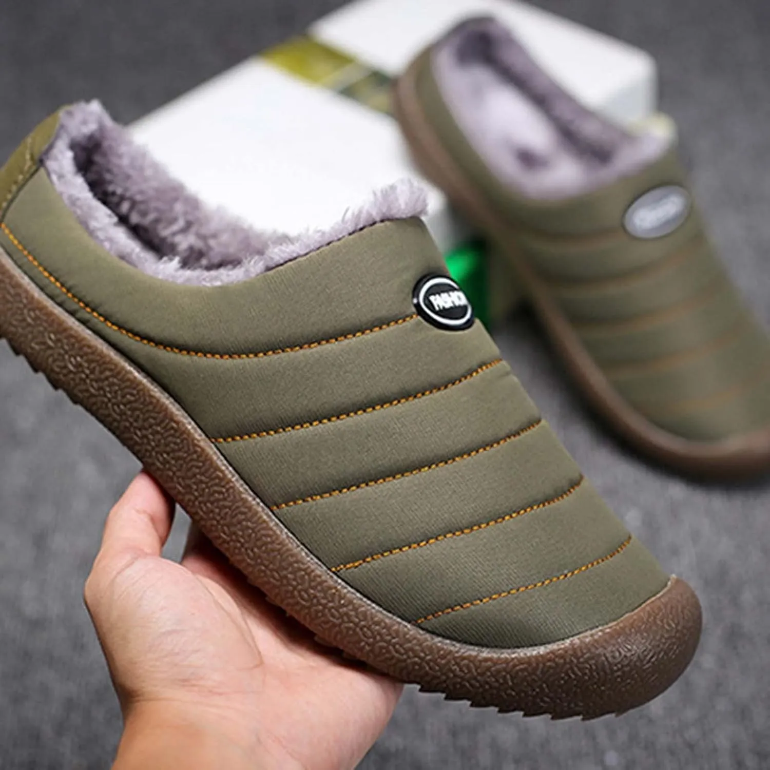 Women's Cotton Slippers Plus Velvet Warm Household Boots Soft Flat Soled Snow Boots Lightweight Winter Boots