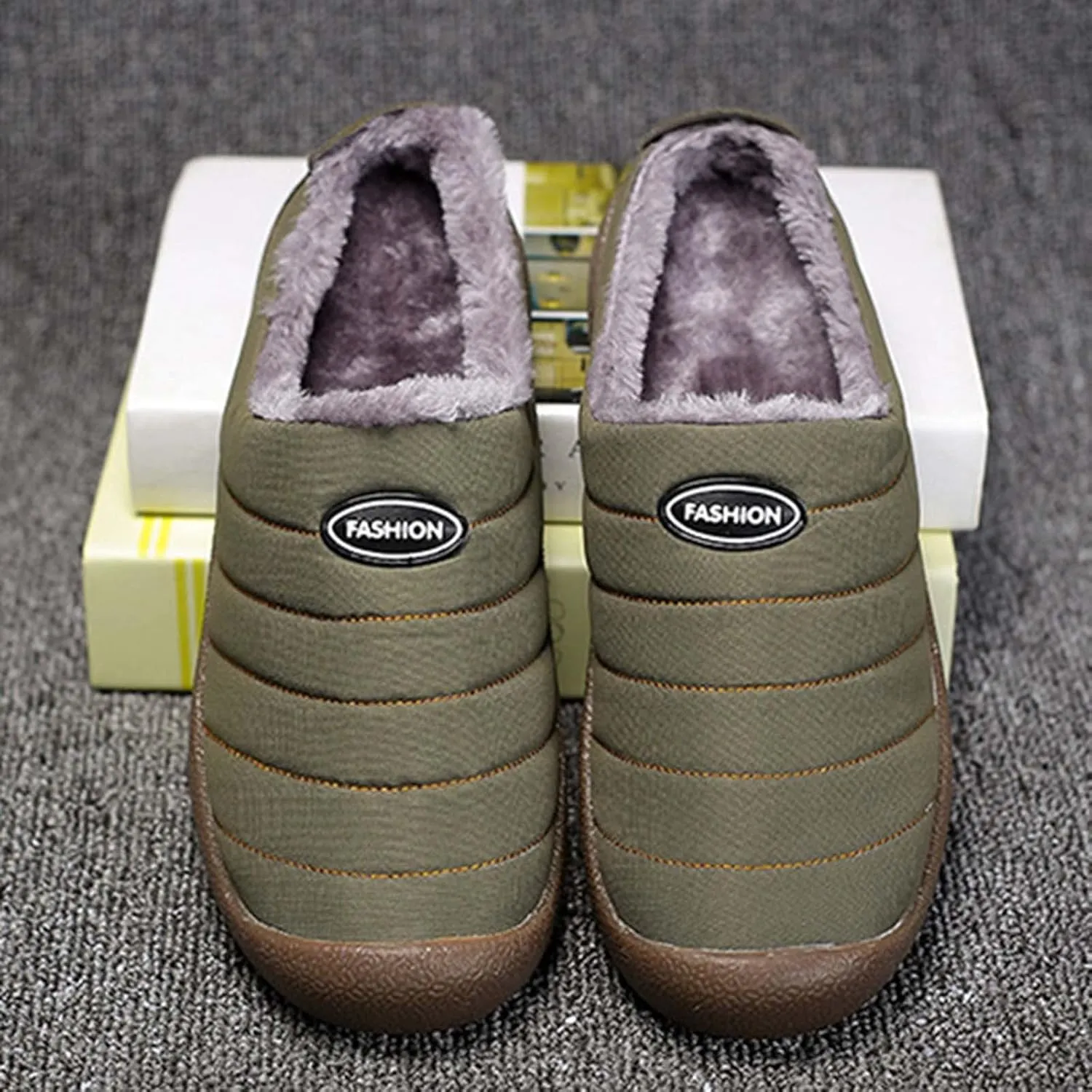 Women's Cotton Slippers Plus Velvet Warm Household Boots Soft Flat Soled Snow Boots Lightweight Winter Boots