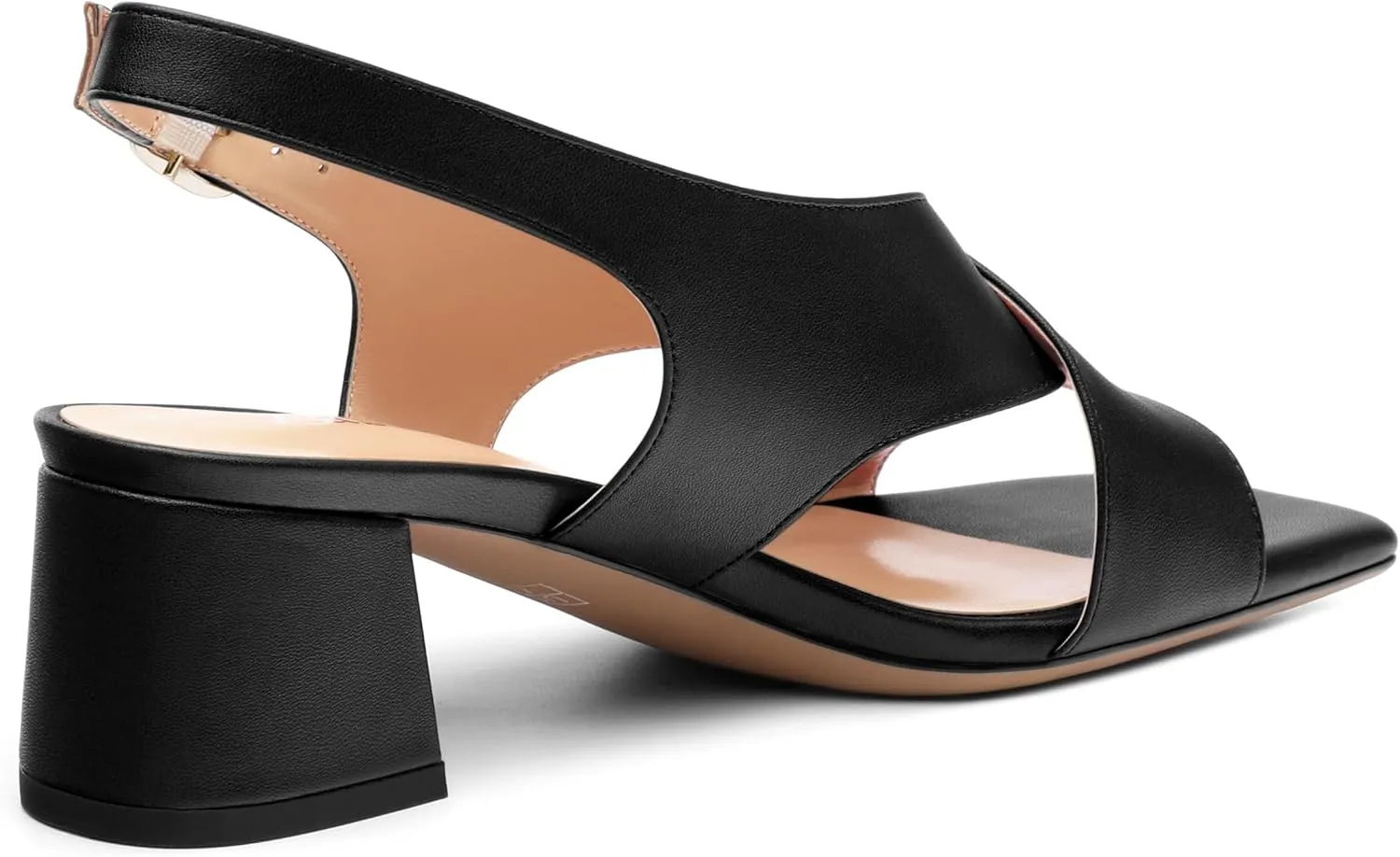 Women's Criss-Cross Strap Slingback Sandals Block Chunky Low Heels Square Open Toe Matte Comfort Casual Dress Shoes 2 Inch