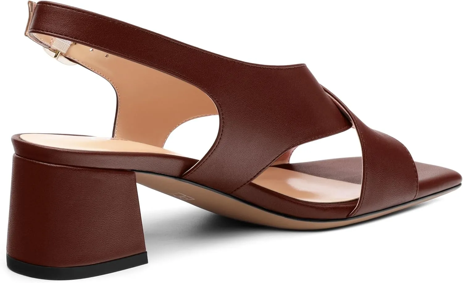 Women's Criss-Cross Strap Slingback Sandals Block Chunky Low Heels Square Open Toe Matte Comfort Casual Dress Shoes 2 Inch