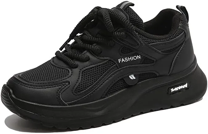 Women's Fashion Chunky Lace Up Sneakers Casual Platform Sneakers Lightweight Walking Running Shoes