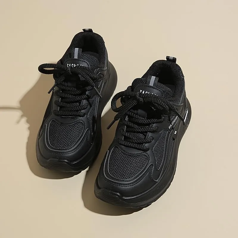 Women's Fashion Chunky Lace Up Sneakers Casual Platform Sneakers Lightweight Walking Running Shoes