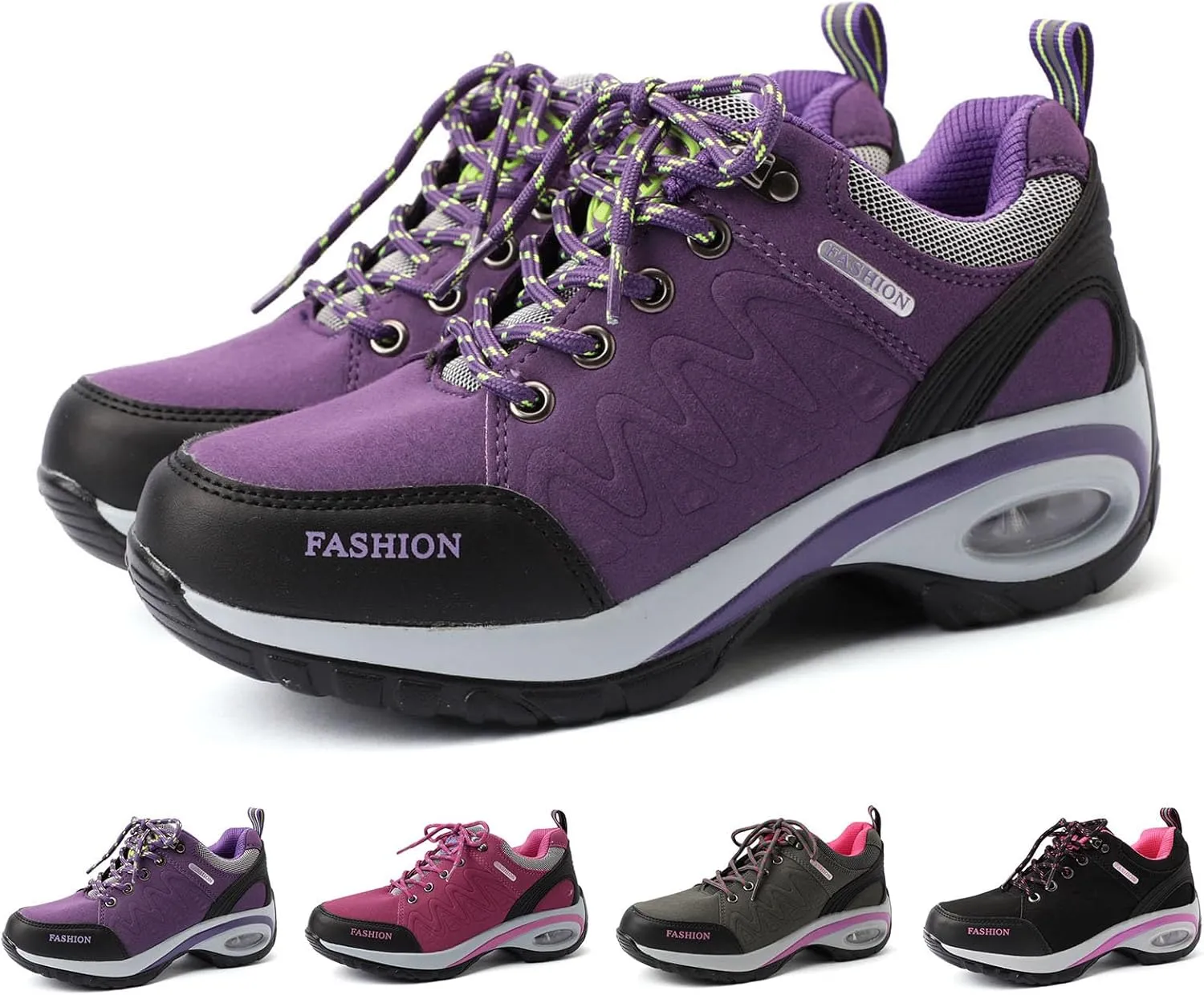 Women's Fashion Sneakers Lace-Up Walking Shoes Comfortable Casual Athletic Non-Slip Running Fashion Sneakers