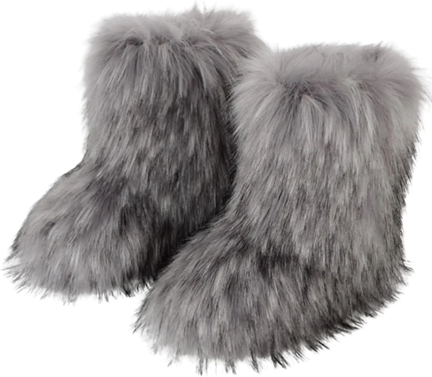 Women's Faux fur Boot Warm Comfortable Outdoor Flat Shoes Furry Fluffy Short Snow 2025 Boot Mid-Calf Boots
