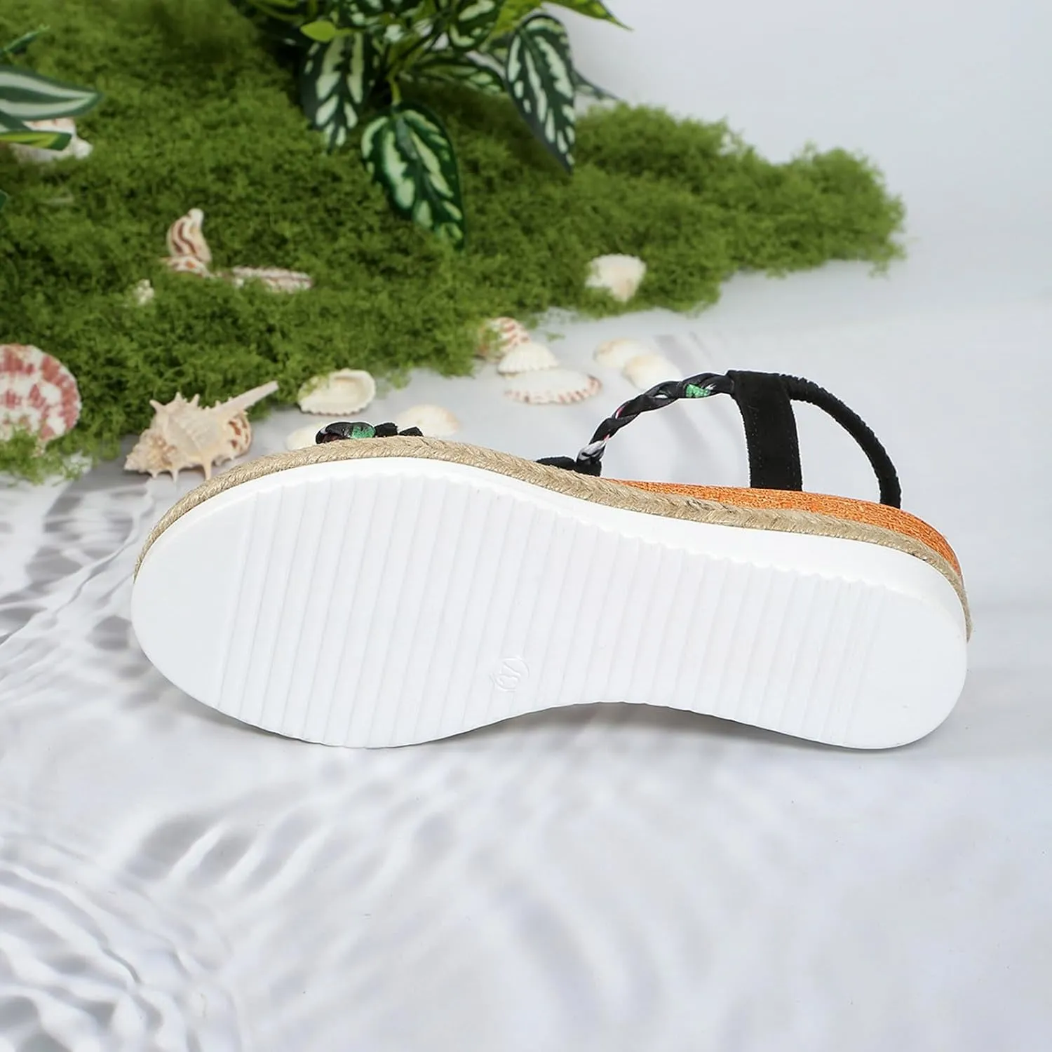 Womens Flat Sandals Dressy Summer Jeweled Bohemian Sandal Elastic Ankle Strap Espadrilles Comfort Walking Shoes