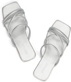 Women's Flat Sandals Strappy Square Open Toe Slide Sandals Dressy Comfortable Wide Feet Friendly