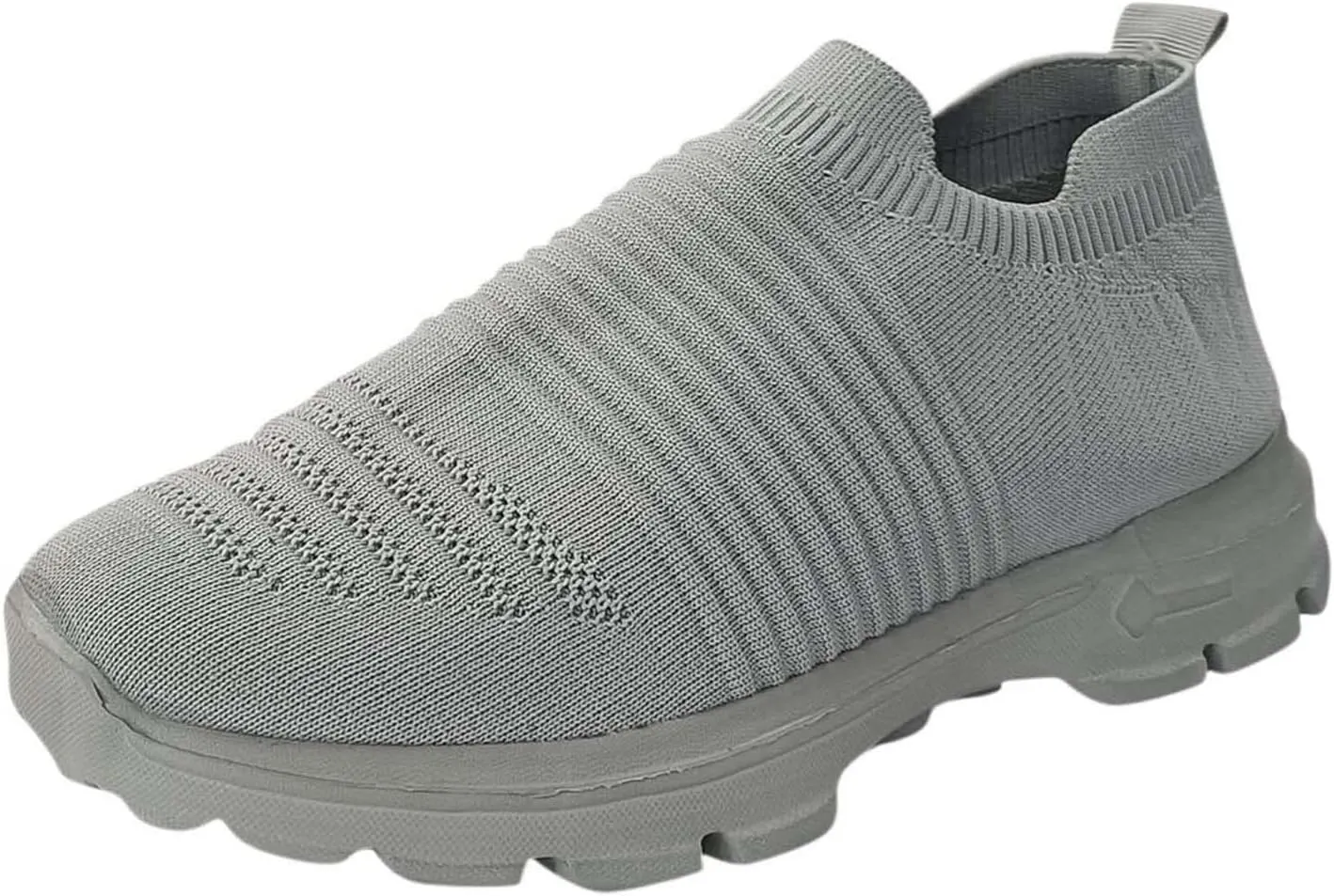 Womens Flat Slip On Sneakers Casual Walking Shoes Lightweight Canvas Comfortable Elastic Non Slip Loafers