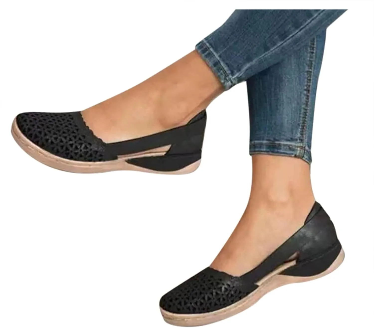 Women's Flats Sandals Bohemian Outdoor Casual Shoes Summer with Arch Support Breathable Sandls