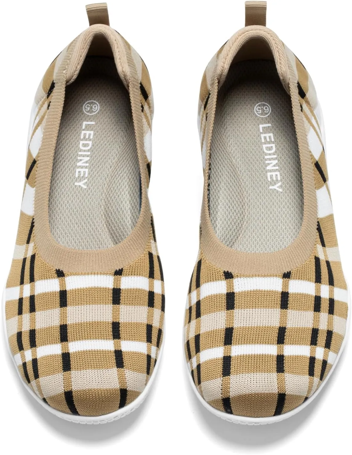 Women's Flats Slip On Go Walk Shoes for Women Comfortable Walking Sneakers Knit Low Wedge Dressy Ballet Shoes Zapatos para Mujer