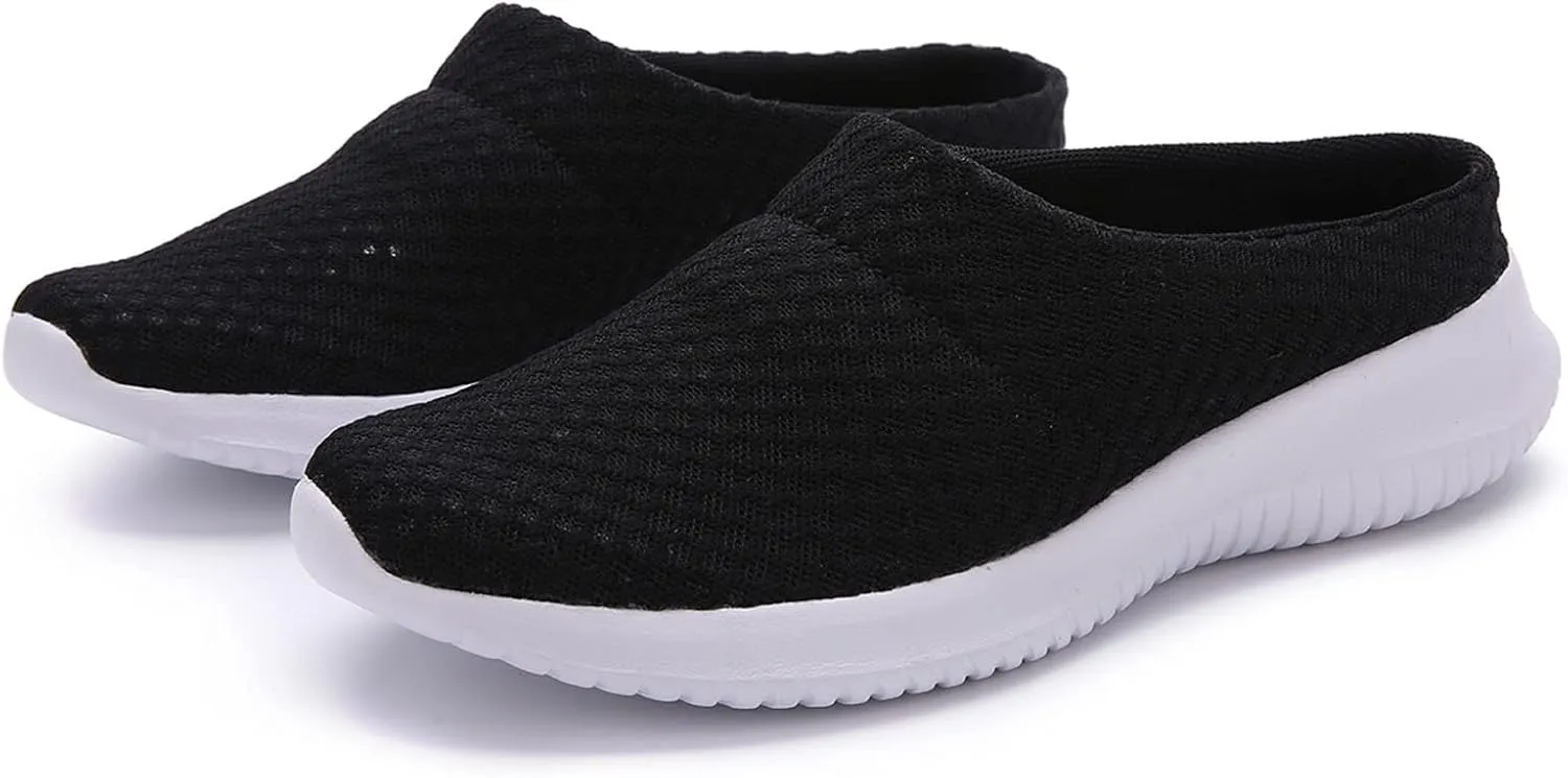 Women's Garden Clogs Shoes Backless Walking Sneakers Mesh Slippers Mules Shoes Casual Slip on Shoes for Women