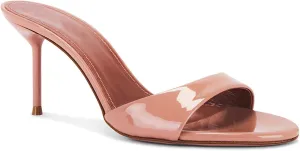 Womens Heeled Mules Round Peep Toe Stiletto High Heels Slip on Backless Summer Mules