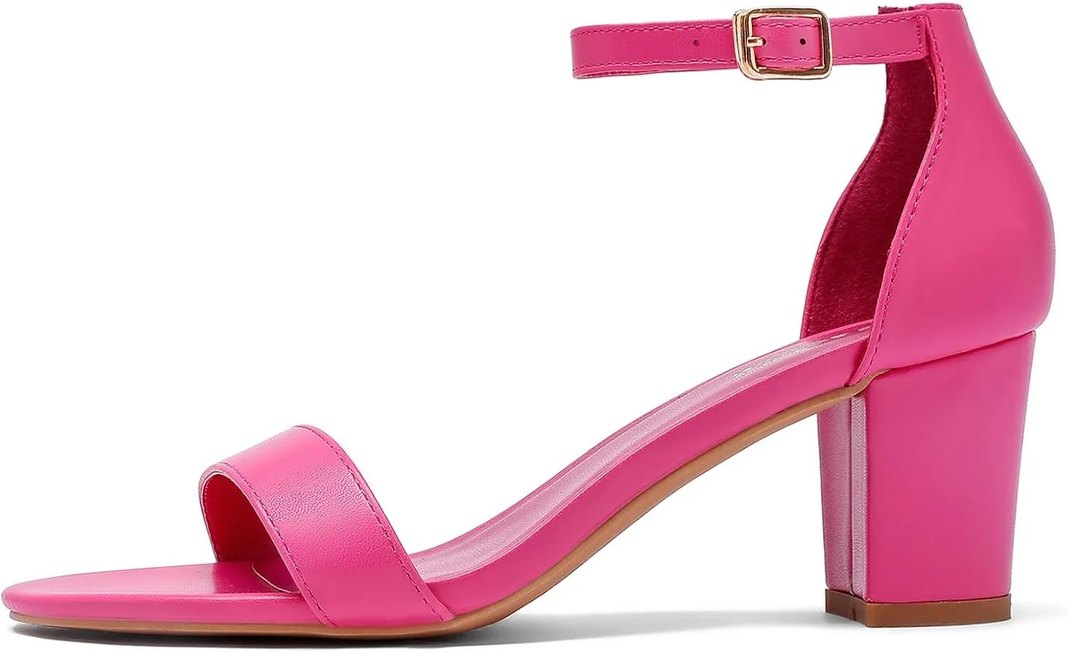 Women's Heeled Sandals Open Toe Ankle Strap 2.5-Inch Chunky Heels Dress Shoes Wide Feet Friendly