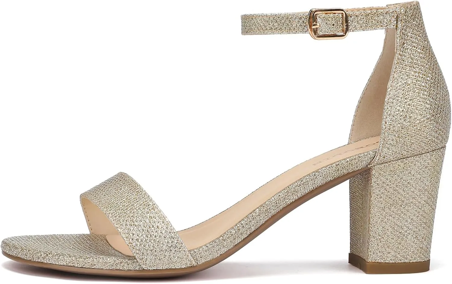 Women's Heeled Sandals Open Toe Ankle Strap 2.5-Inch Chunky Heels Dress Shoes Wide Feet Friendly
