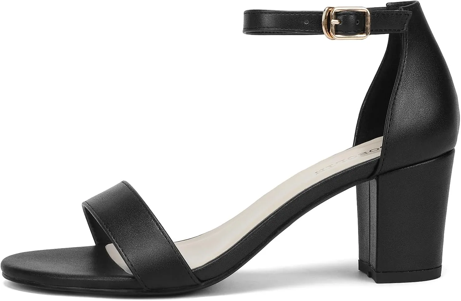 Women's Heeled Sandals Open Toe Ankle Strap 2.5-Inch Chunky Heels Dress Shoes Wide Feet Friendly