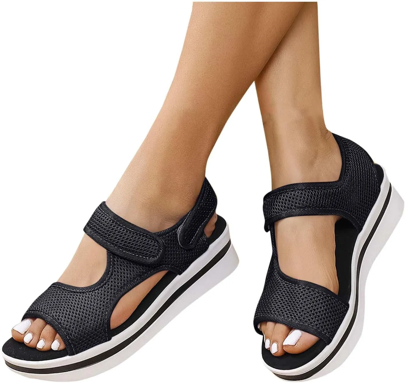 Womens Hiking Sandals Mesh Open Toe Sport Walking Sandal Comfortable Summer Shoes for Beach Vacation Casual Camping