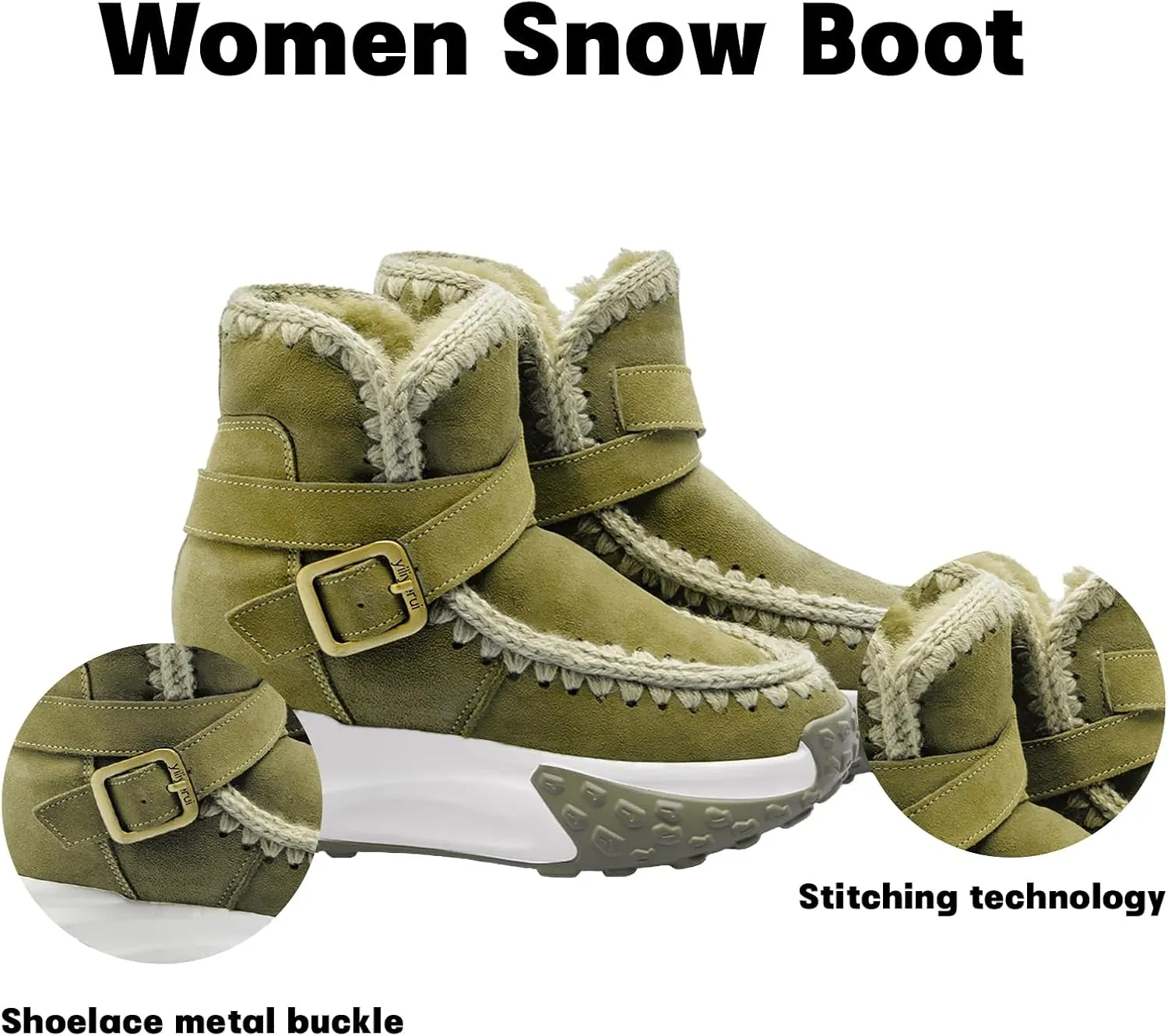 Womens Hiking Snow Winter Boots Work Ankle Boots for Women Comfortable Warm Fur Boots for Backpacking