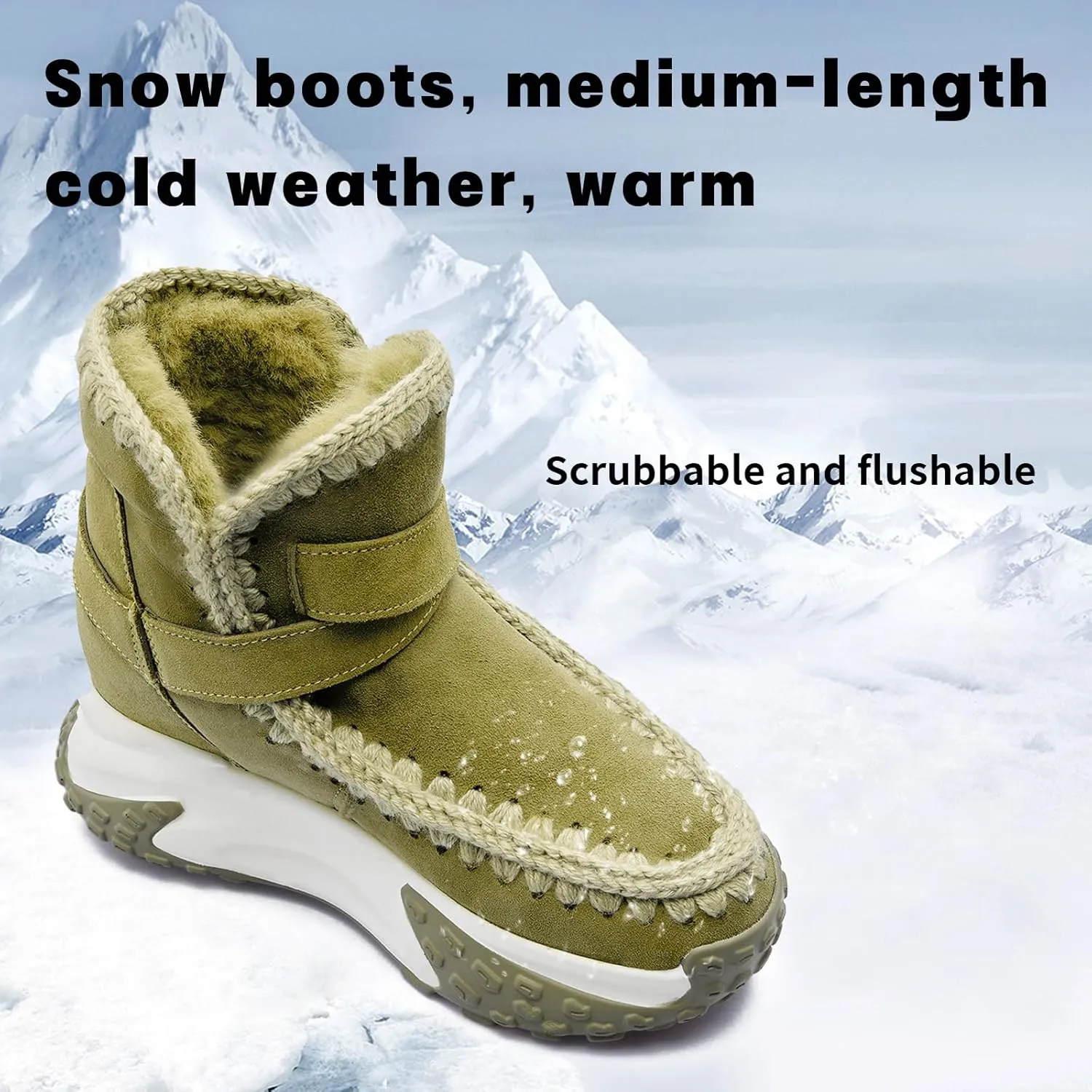 Womens Hiking Snow Winter Boots Work Ankle Boots for Women Comfortable Warm Fur Boots for Backpacking