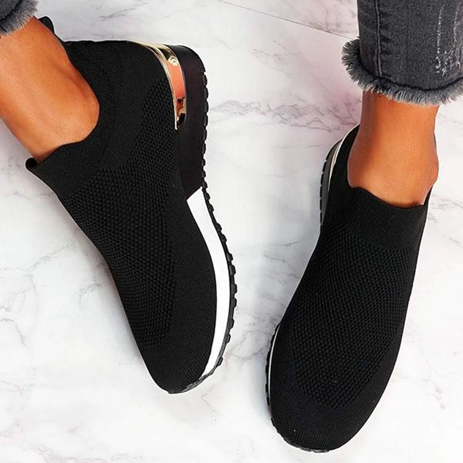 Womens Ladies Walking Running Shoes Slip On Lightweight Mens Tennis Shoes Wide Men's Casual Dress Shoes Women Shoes Sneakers Black Tennis Shoe Loafers Dress Shoe