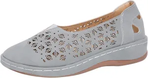 Womens Loafers Comfortable Dressy Wide Width Hollow Out Closed Toe Shoes Breathable Walking Sandals Slip On Summer Sandals Soft Flats for Women Casual Lightweight