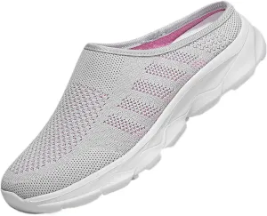 Women's Mesh Anti-Slip Orthopedic Mules Culgs Breathable Comfortable Summer Round Closed Toe Slip-on Stretch Soft Sole Hollow Out Casual Slippers for Walking Party Outdoor