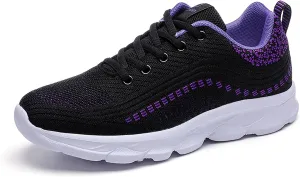 Women's Mesh Lace up Lightweight Running Sneakers Comfortable Breathable Non-Slip Soft Sole Casual Walking Sports Shoes Work Gym Trekking Tennis Sneakers