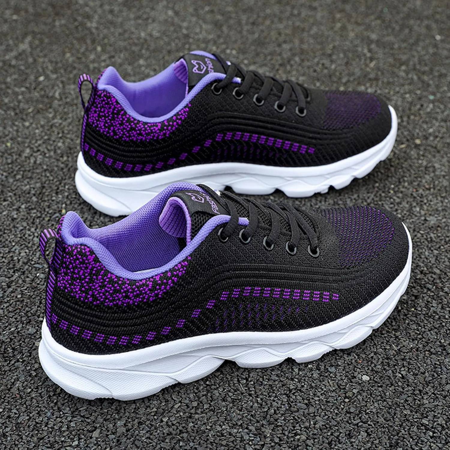 Women's Mesh Lace up Lightweight Running Sneakers Comfortable Breathable Non-Slip Soft Sole Casual Walking Sports Shoes Work Gym Trekking Tennis Sneakers