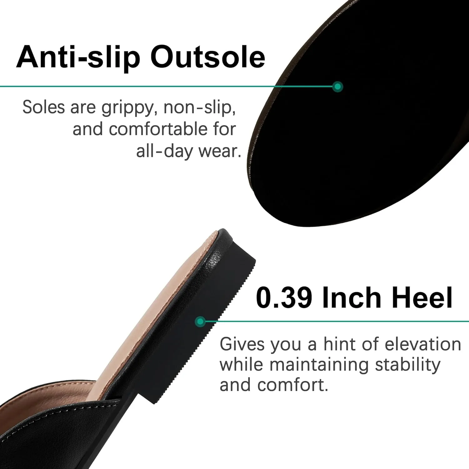 Womens Mules Work Shoes: Comfortable Dress Slip On Flats for Indoor Outdoor Walking