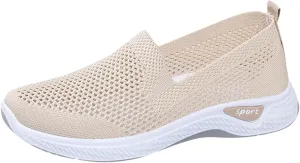 Womens Non Slip Slip On Shoes Casual Walking Sneakers Lightweight Canvas Comfortable Flat Fashion Loafers