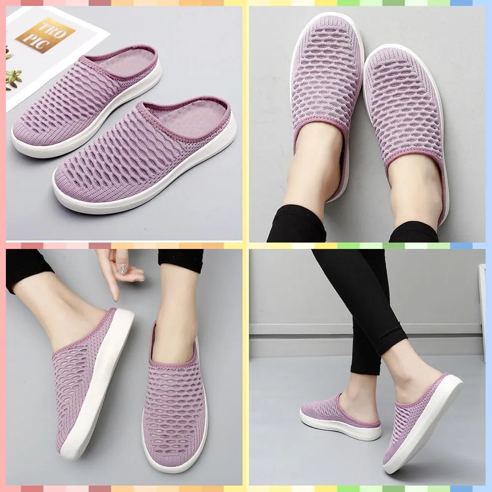 Women's Orthopedic Mesh Mules – Lightweight Slip-On Clogs with Arch Support, Breathable Backless Walking Shoes for Work, Travel & Everyday Comfort