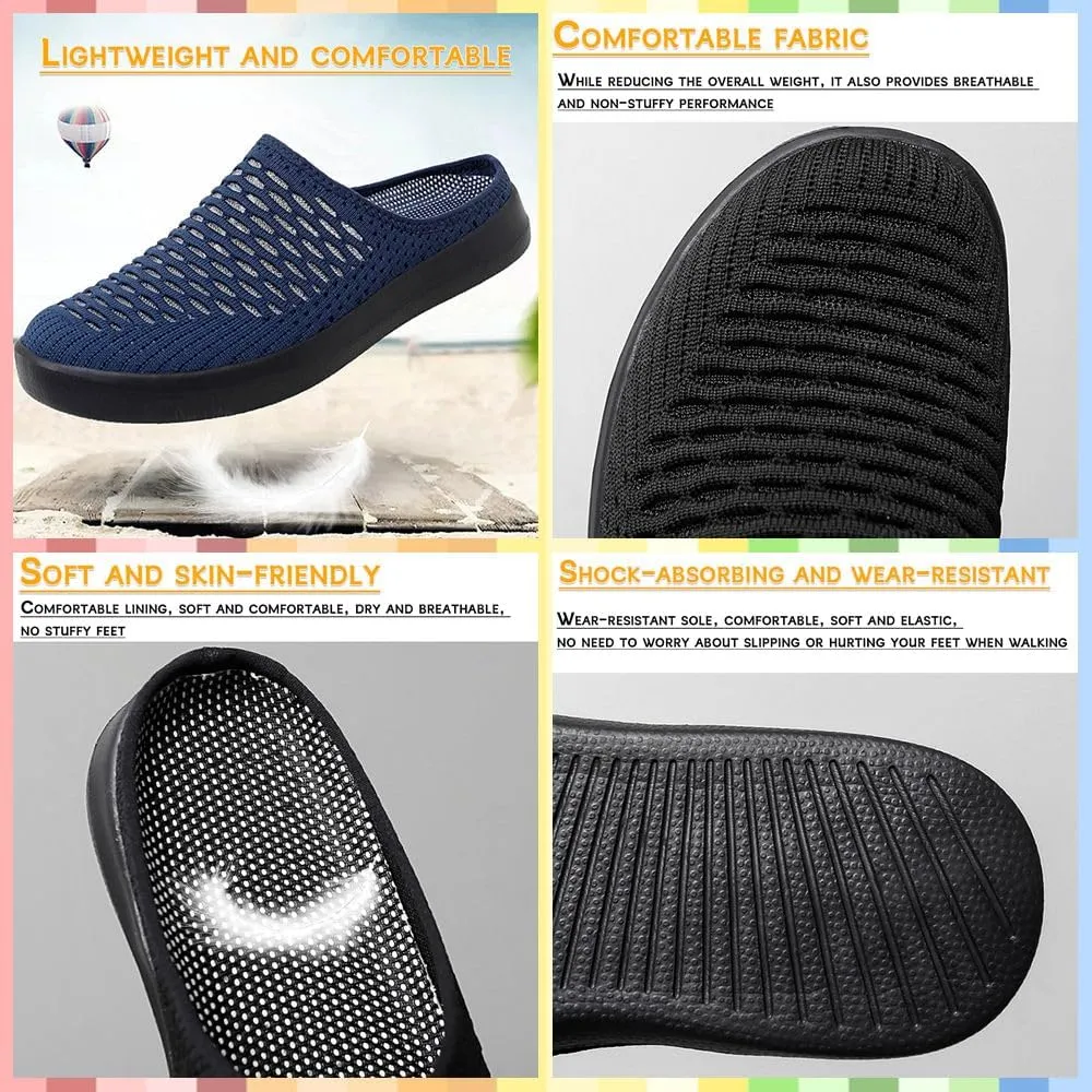 Women's Orthopedic Mesh Mules – Lightweight Slip-On Clogs with Arch Support, Breathable Backless Walking Shoes for Work, Travel & Everyday Comfort